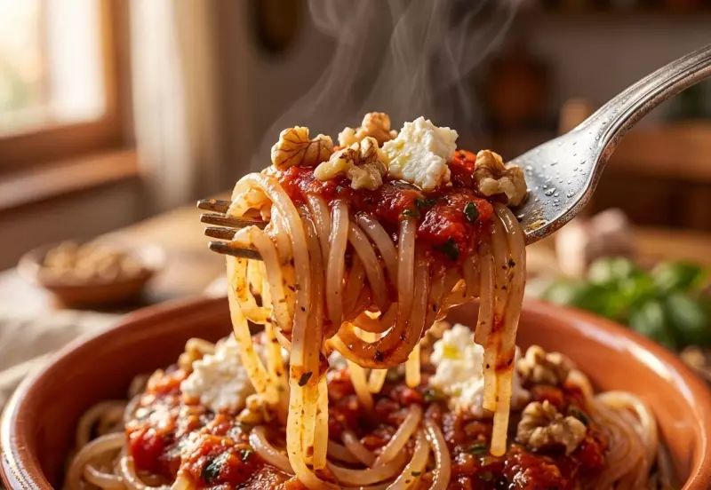 Espaguete ao Molho de Tomate e Ricota
