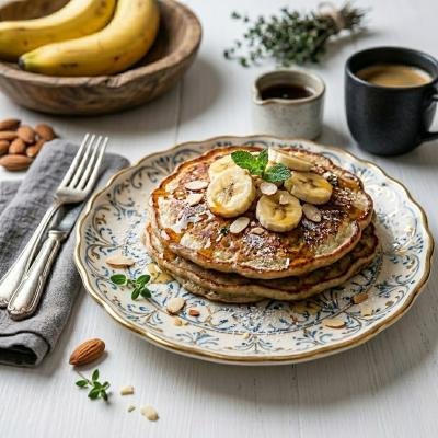 A Panqueca De Banana Com Farinha De Amendoas